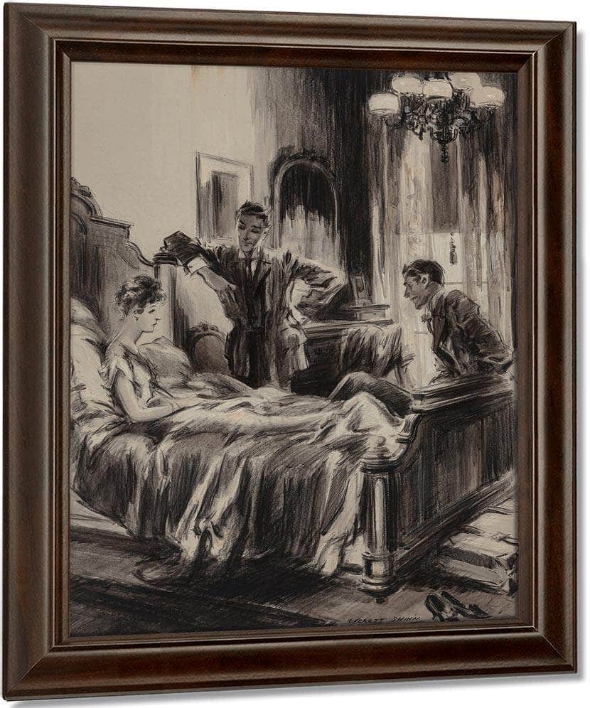 The Diamond Ring Mcclures Magazine Story Illustration August 1915 By Everett Shinn Fine Art Print