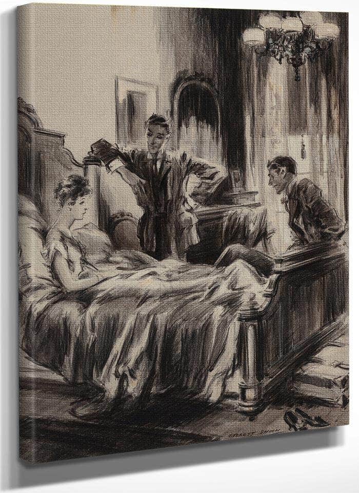 The Diamond Ring Mcclures Magazine Story Illustration August 1915 By Everett Shinn Fine Art Print