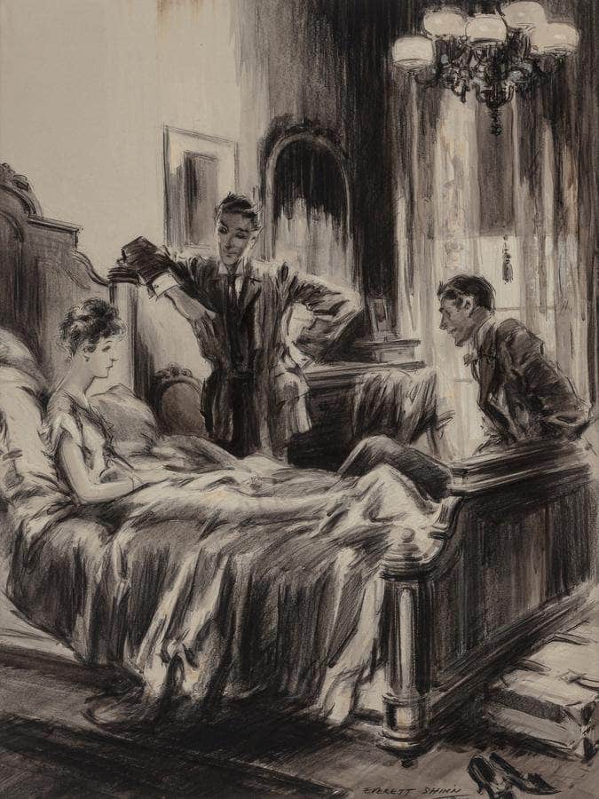 The Diamond Ring Mcclures Magazine Story Illustration August 1915 By Everett Shinn Fine Art Print