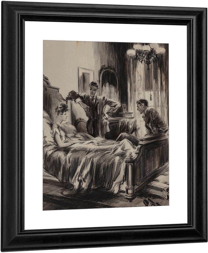 The Diamond Ring Mcclures Magazine Story Illustration August 1915 By Everett Shinn Fine Art Print