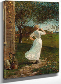 The Dinner Horn (Blowing The Horn At Seaside) By Winslow Homer Fine Art Print