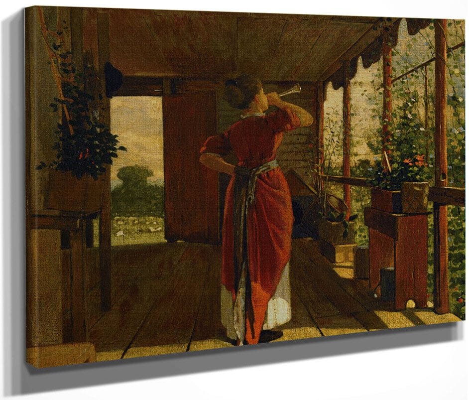 The Dinner Horn By Winslow Homer Fine Art Print