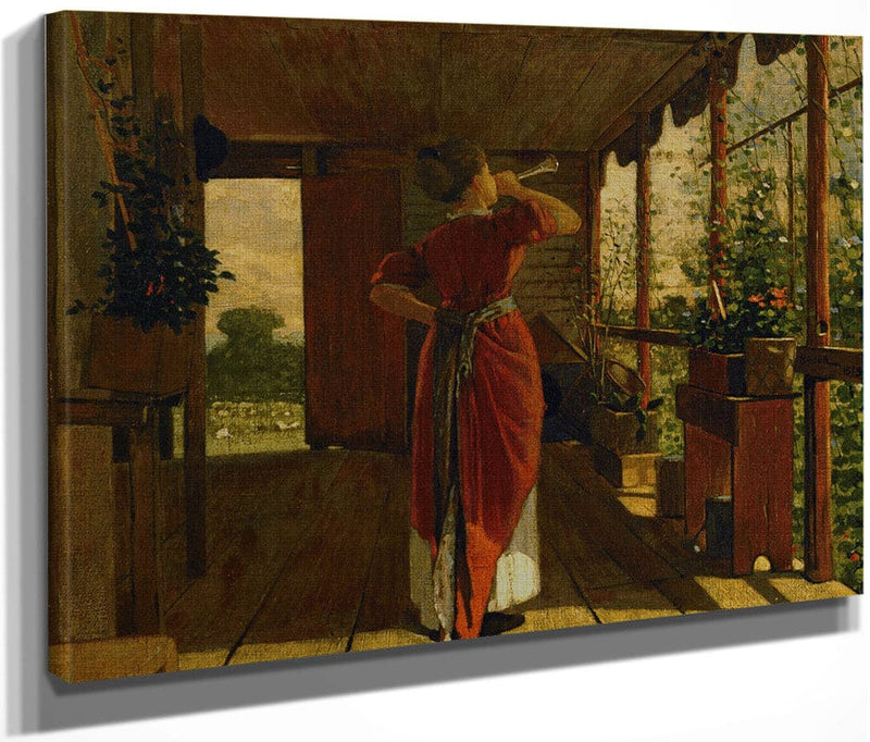 The Dinner Horn By Winslow Homer Fine Art Print