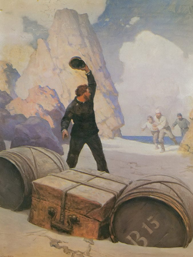 The Discovery Of The Chest By NC Wyeth Fine Art Print