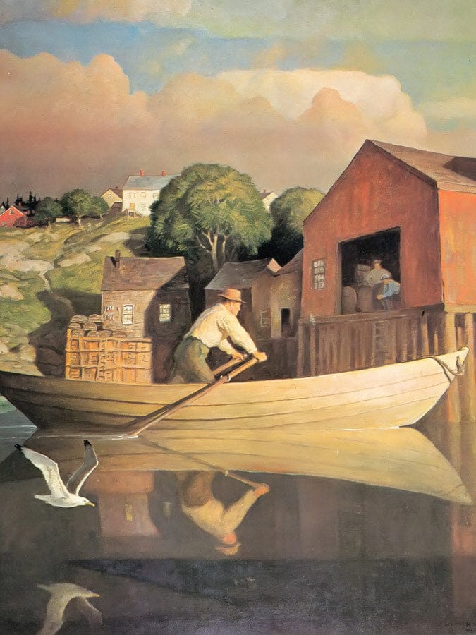 The Doryman (Evening) By NC Wyeth Fine Art Print