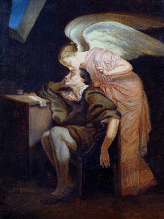 The Dream Of The Poet Or, The Kiss Of The Muse By Paul Cezanne Fine Art Print