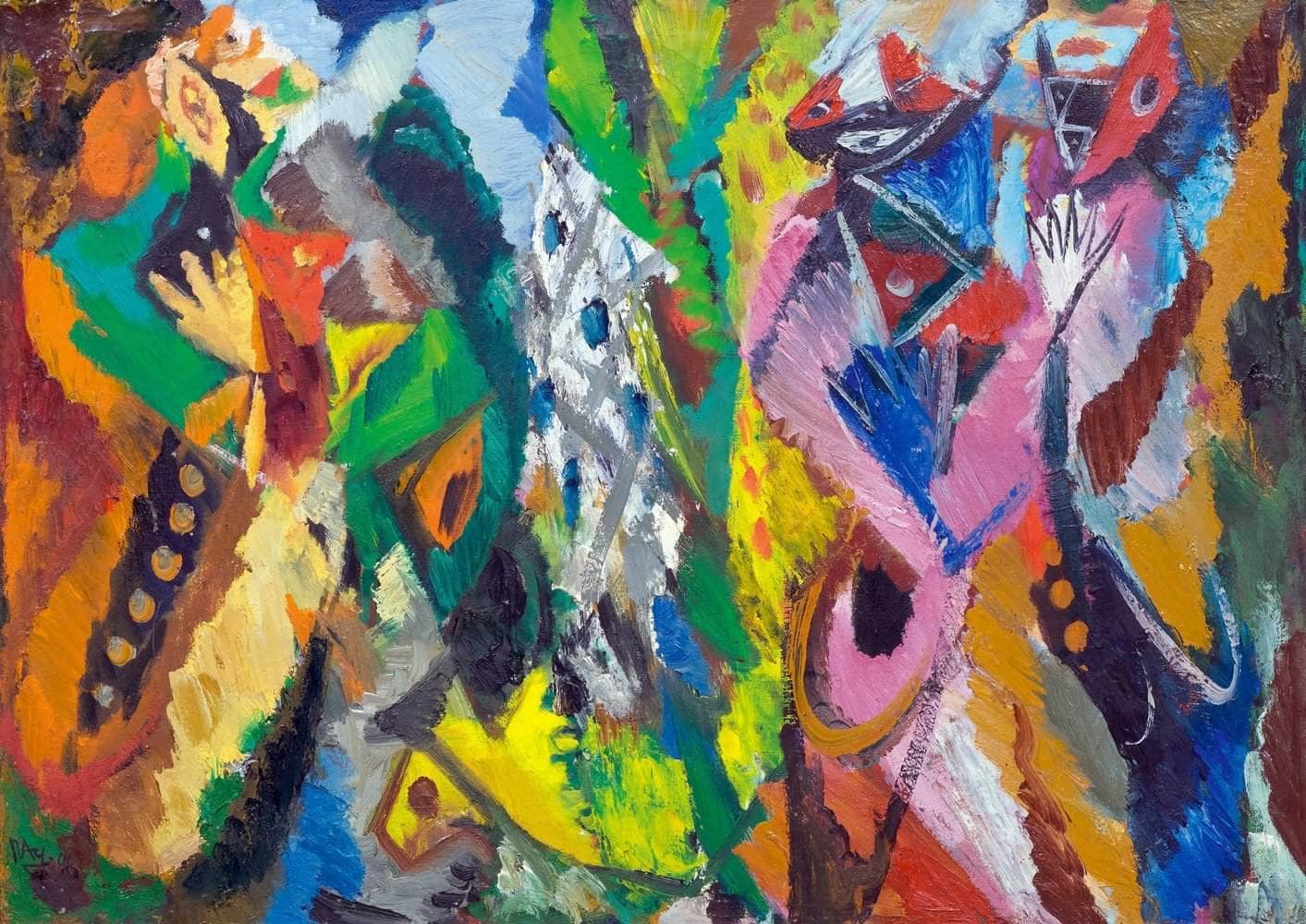 The Duet Painting Ernst Wilhelm Nay Canvas Art Fine Art Print