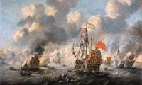 The Dutch Burn Down The English Fleet Before Chatham By Peter Van De Velde Fine Art Print