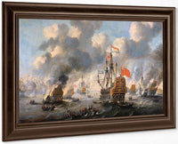 The Dutch Burn Down The English Fleet Before Chatham By Peter Van De Velde Fine Art Print