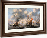 The Dutch Burn Down The English Fleet Before Chatham By Peter Van De Velde Fine Art Print