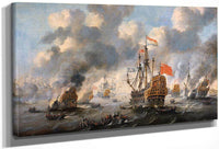 The Dutch Burn Down The English Fleet Before Chatham By Peter Van De Velde Fine Art Print