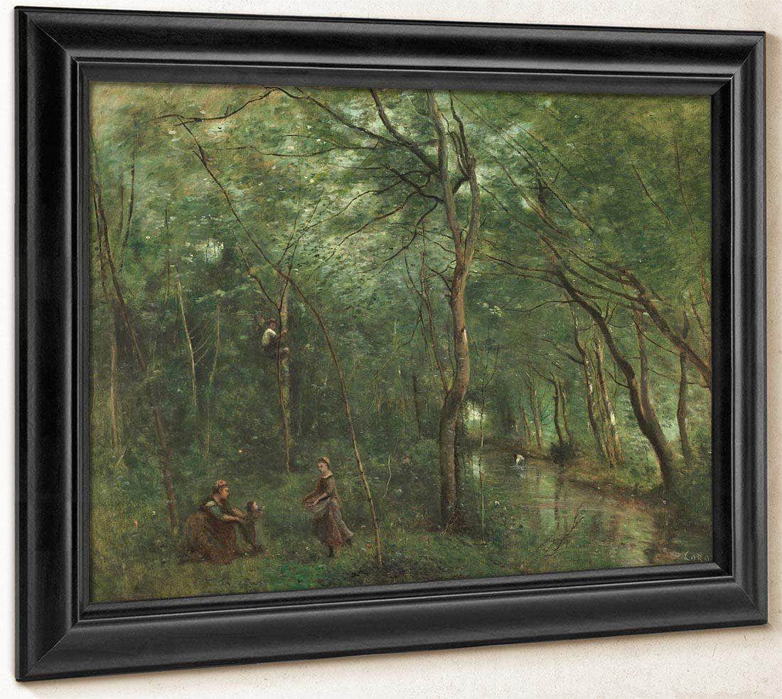 The Eel Gatherers Jean Baptiste By Camille Corot Fine Art Print