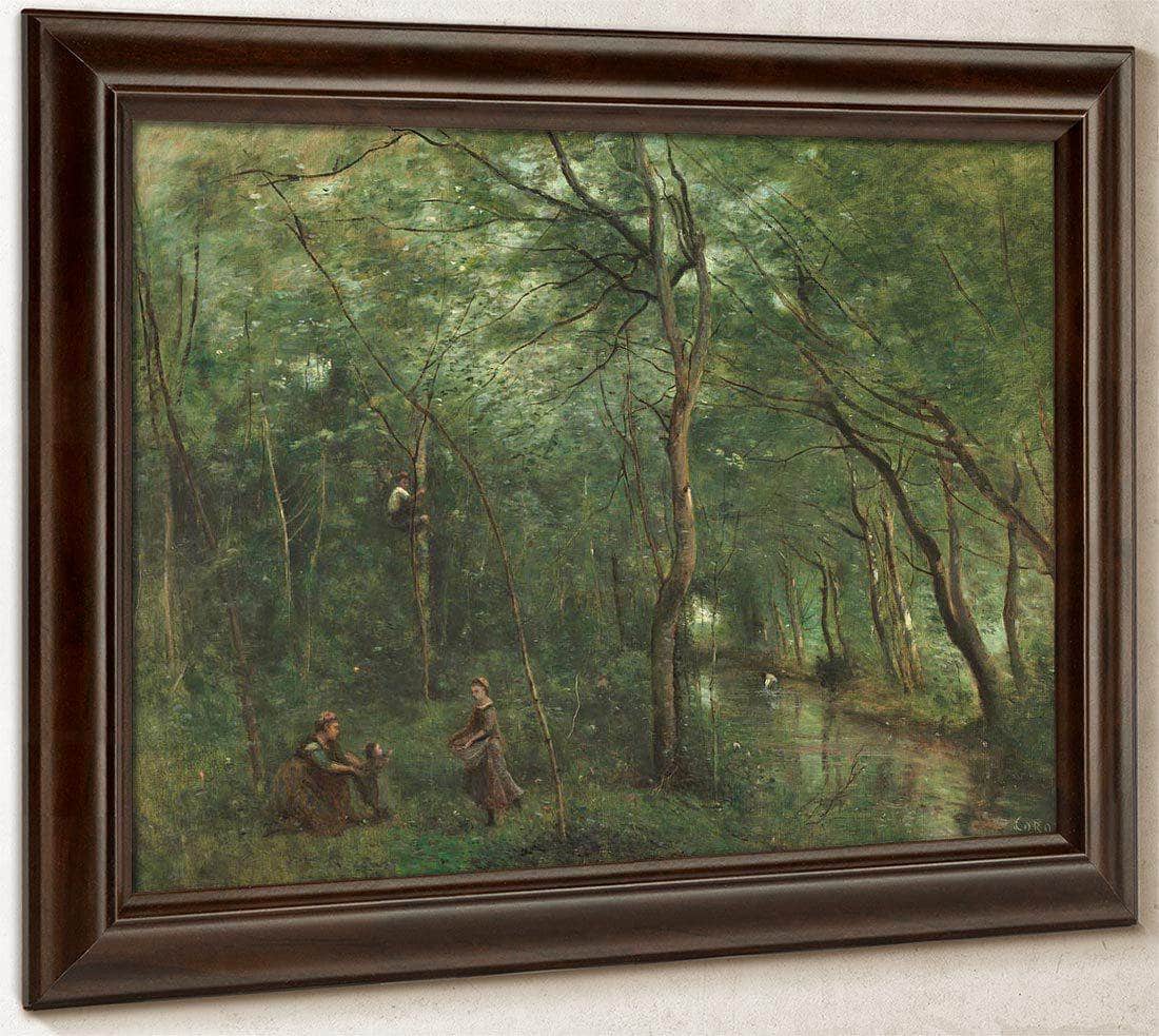 The Eel Gatherers Jean Baptiste By Camille Corot Fine Art Print