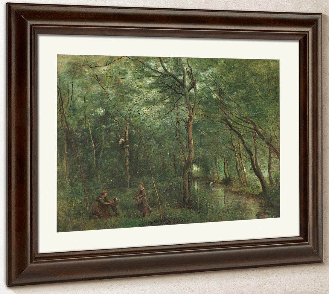 The Eel Gatherers Jean Baptiste By Camille Corot Fine Art Print