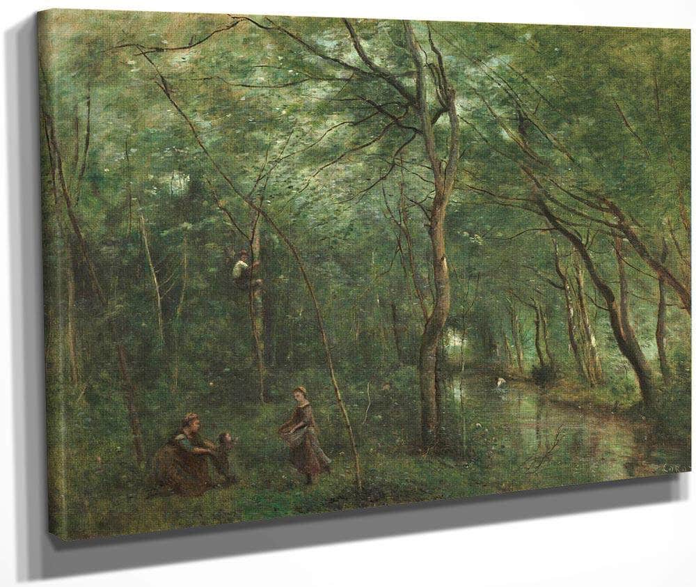The Eel Gatherers Jean Baptiste By Camille Corot Fine Art Print