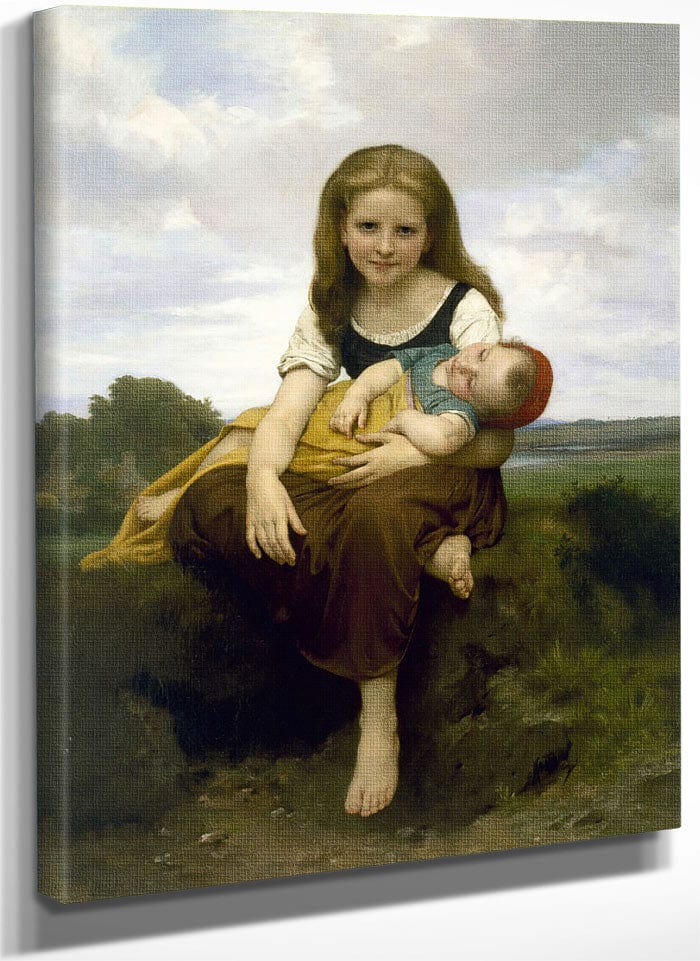 The Elder Sister By William Adolphe Bouguereau Fine Art Print