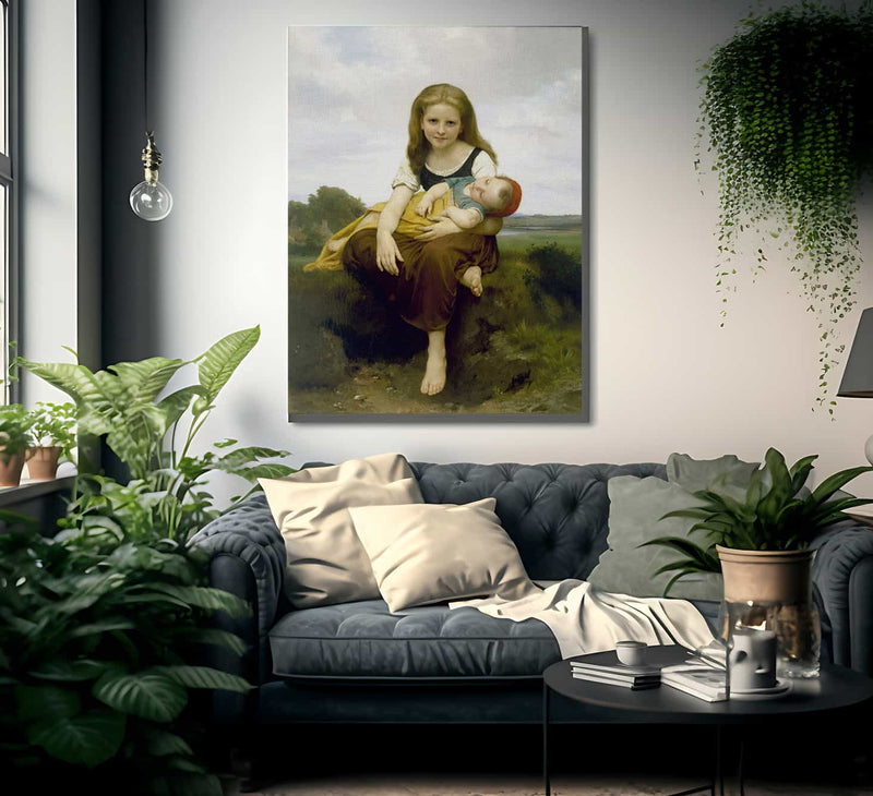 The Elder Sister By William Adolphe Bouguereau Fine Art Print