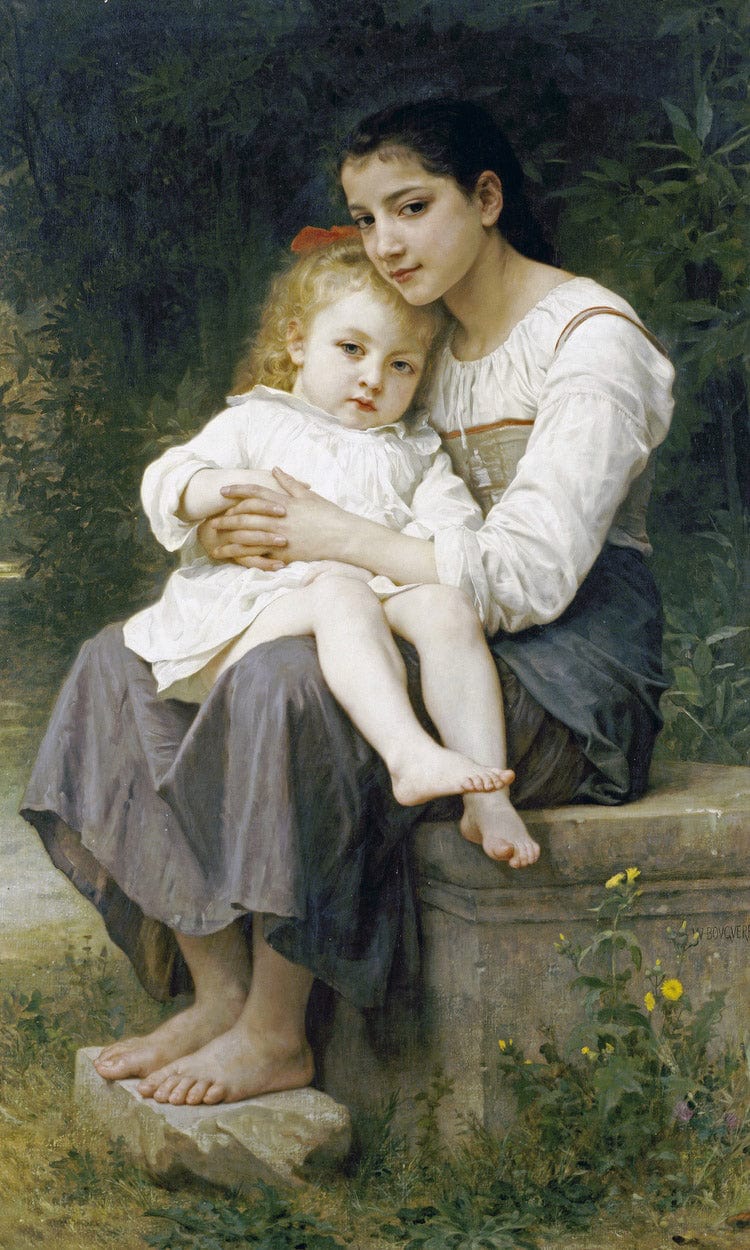 The Eldest Sister. La Soeur Aine By William Adolphe Bouguereau Fine Art Print