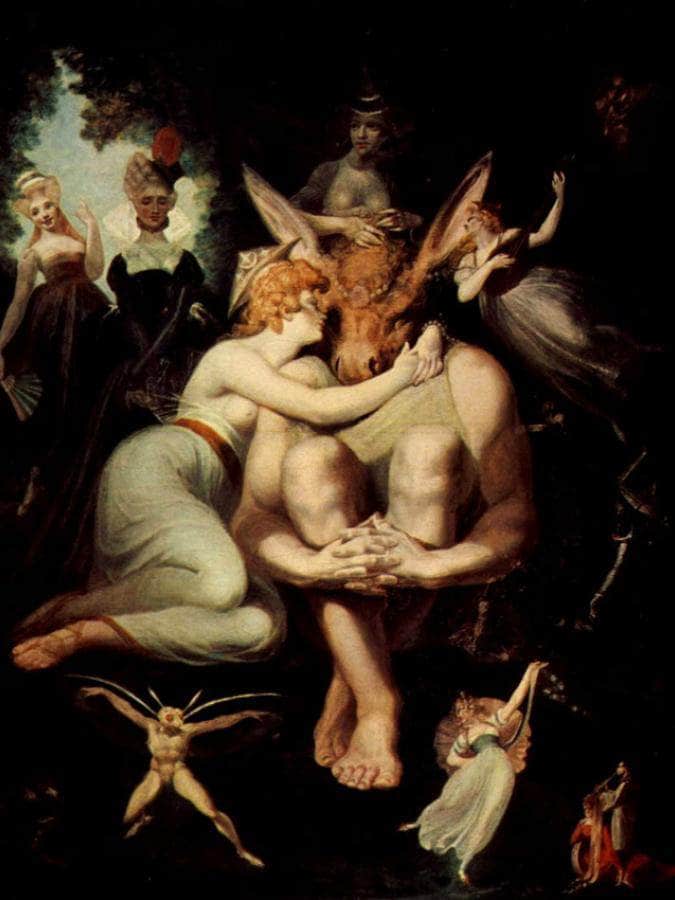The Elf Queen Titania And Labels, The Weavers With Donkey's Head By Henry Fuseli Fine Art Print