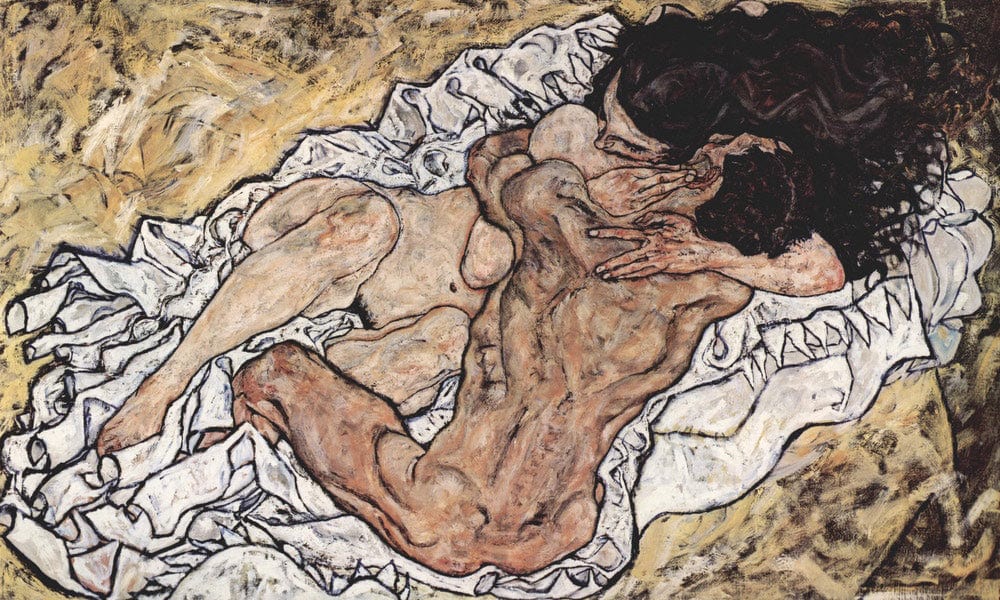 The Embrace 1917 Expressionism 98X169Cm Galerie Belvedere Austria By Egon Schiele Fine Art Print