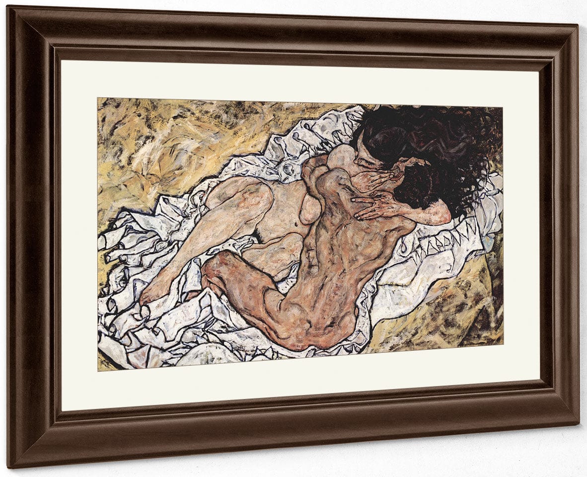 The Embrace 1917 Expressionism 98X169Cm Galerie Belvedere Austria By Egon Schiele Fine Art Print