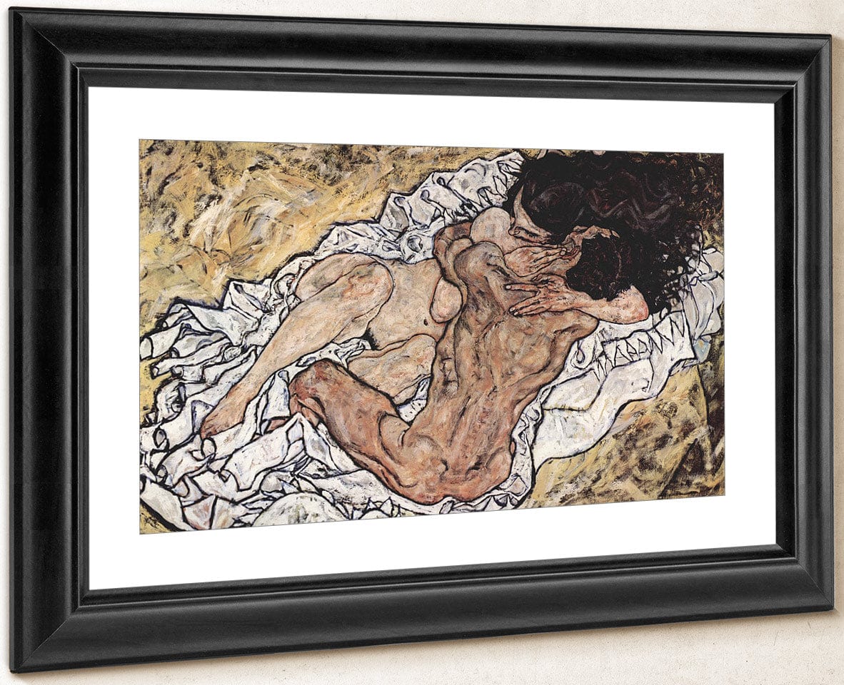 The Embrace 1917 Expressionism 98X169Cm Galerie Belvedere Austria By Egon Schiele Fine Art Print