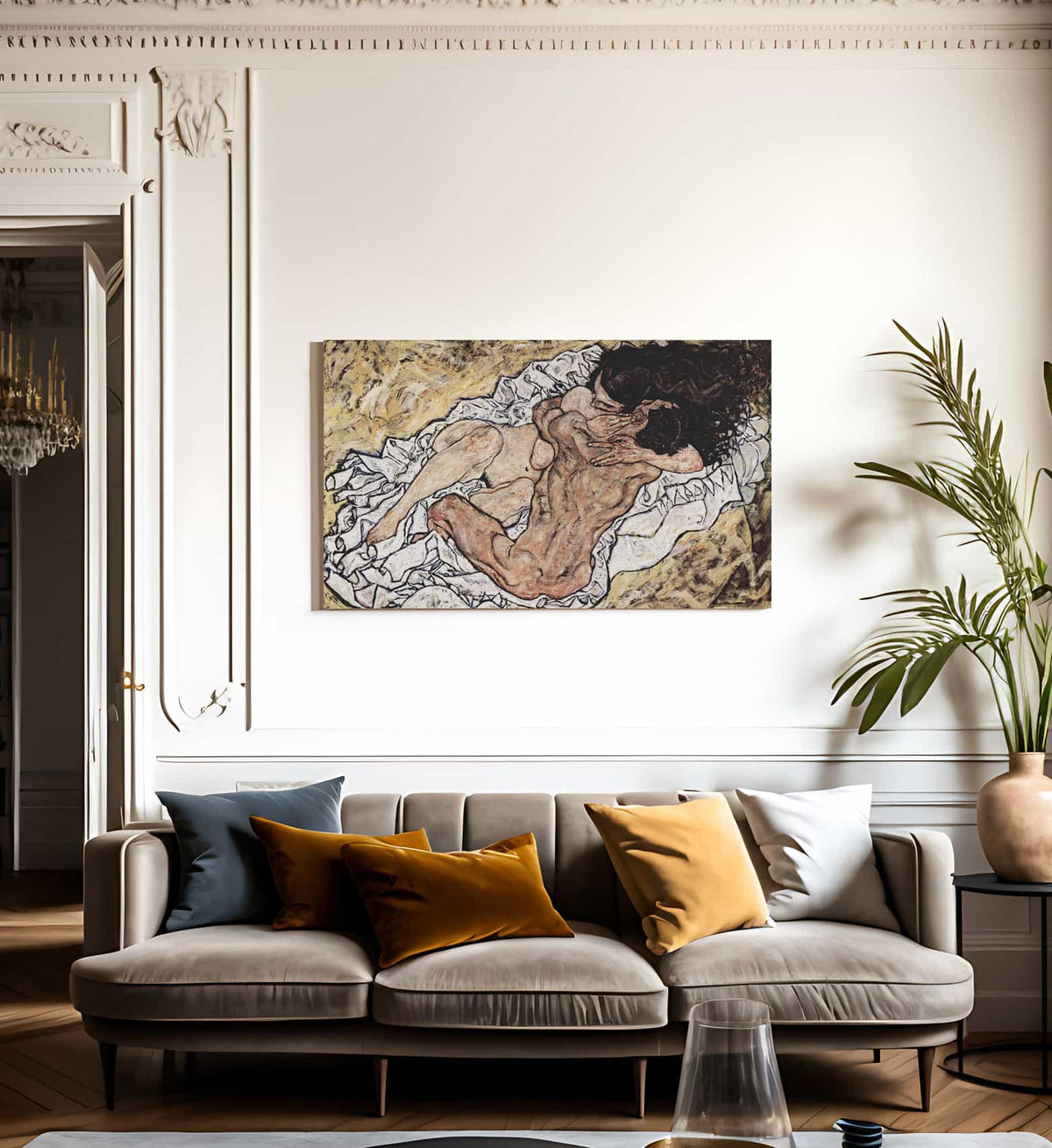 The Embrace 1917 Expressionism 98X169Cm Galerie Belvedere Austria By Egon Schiele Fine Art Print