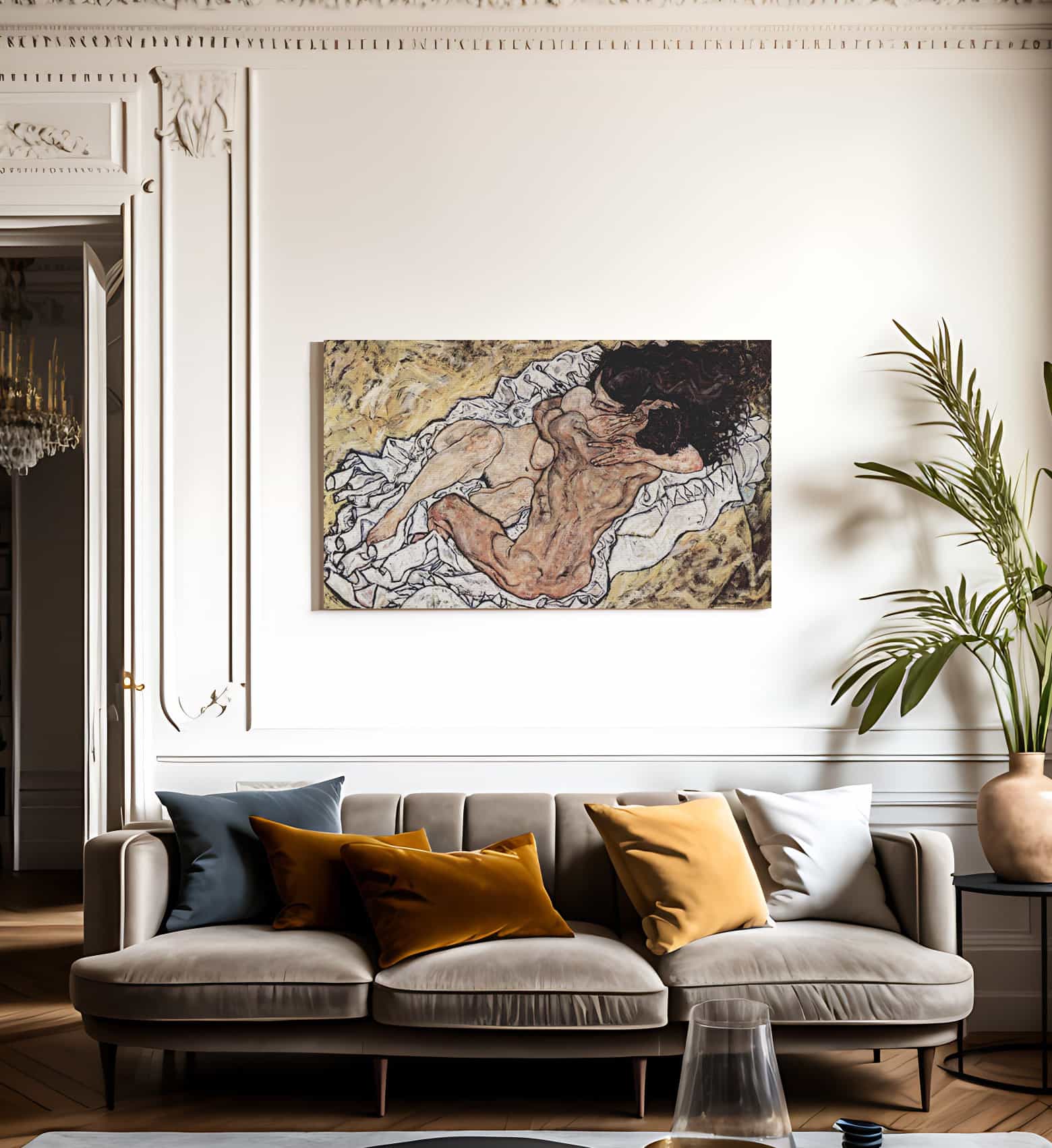 The Embrace 1917 Expressionism 98X169Cm Galerie Belvedere Austria By Egon Schiele Fine Art Print