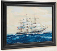 The Emigrant Ship Off Invercargill By Jack Spurling Fine Art Print