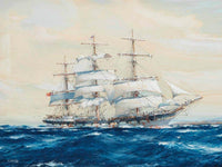 The Emigrant Ship Off Invercargill By Jack Spurling Fine Art Print