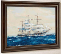 The Emigrant Ship Off Invercargill By Jack Spurling Fine Art Print