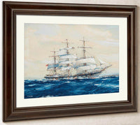 The Emigrant Ship Off Invercargill By Jack Spurling Fine Art Print