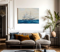 The Emigrant Ship Off Invercargill By Jack Spurling Fine Art Print