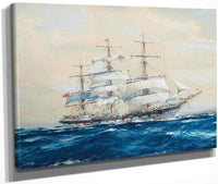 The Emigrant Ship Off Invercargill By Jack Spurling Fine Art Print