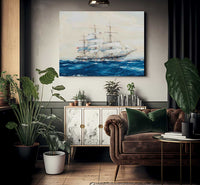 The Emigrant Ship Off Invercargill By Jack Spurling Fine Art Print