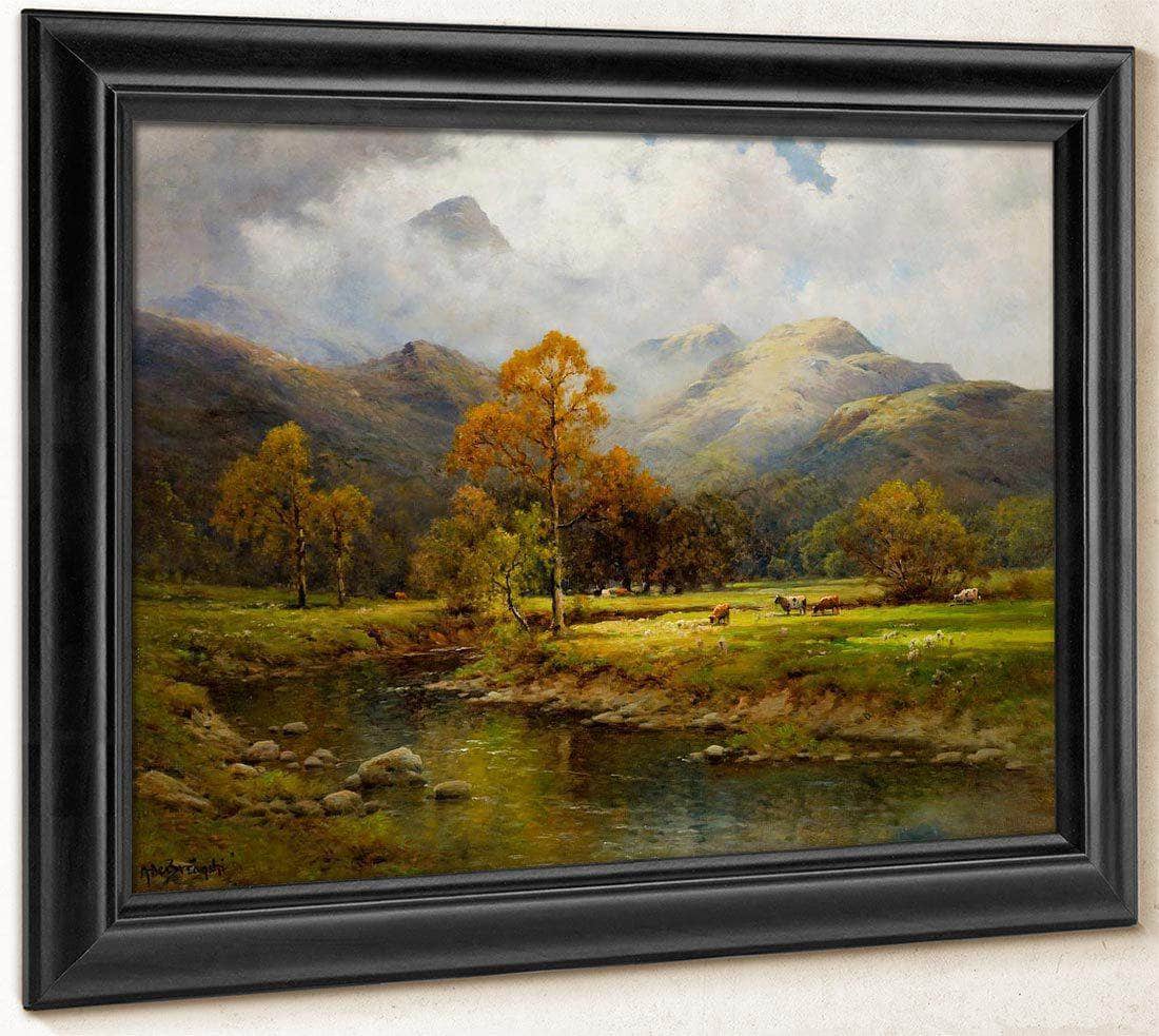 The English Lakes Autumn In Easedale By Alfred De Breanski Fine Art Print