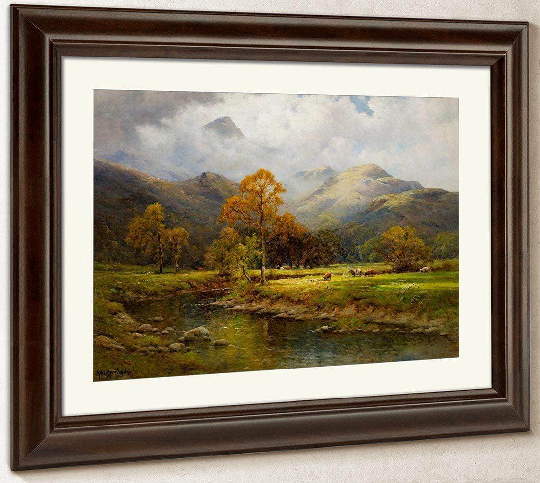 The English Lakes Autumn In Easedale By Alfred De Breanski Fine Art Print