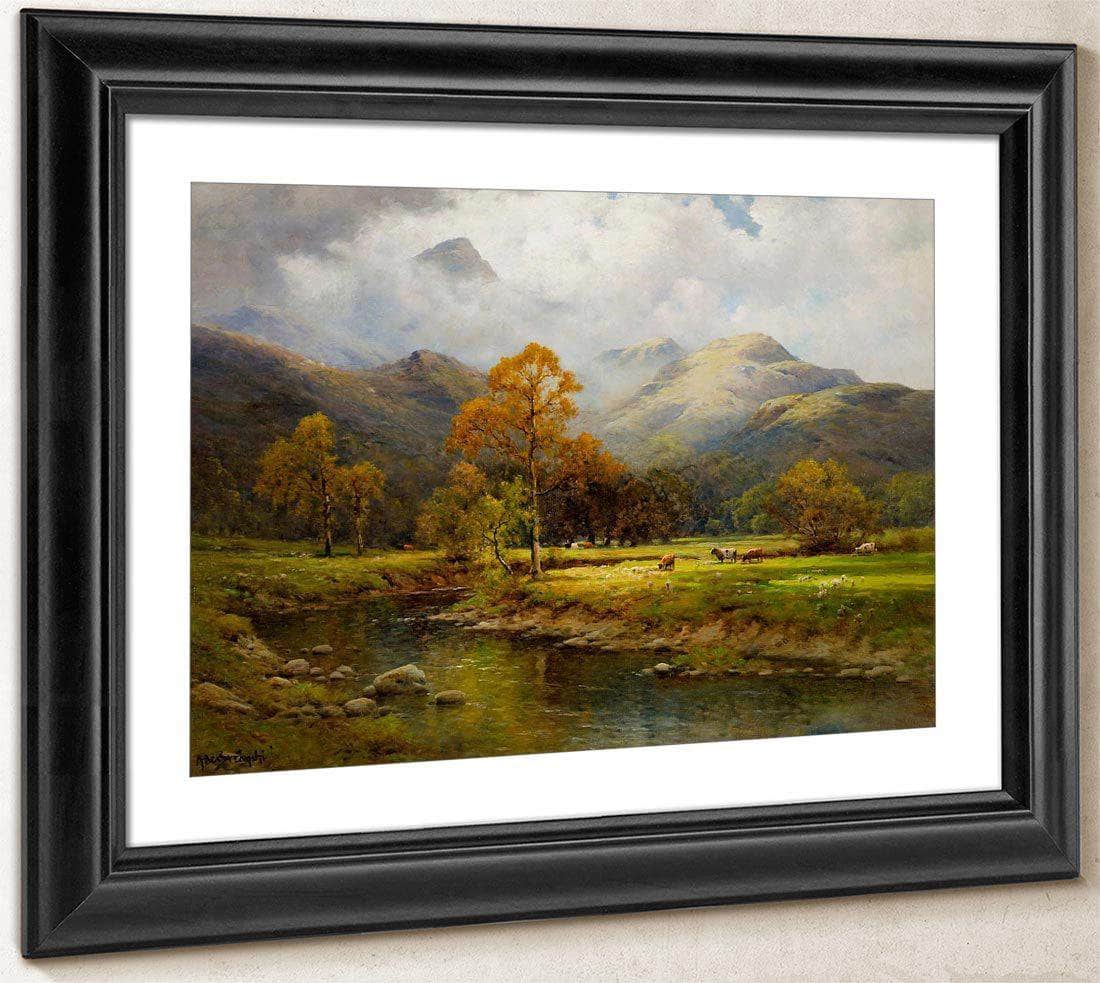 The English Lakes Autumn In Easedale By Alfred De Breanski Fine Art Print