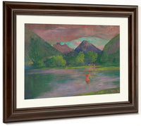 The Entrance To The Tautira River Tahiti Fisherman Spearing A Fish By John La Farge Fine Art Print