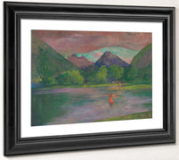The Entrance To The Tautira River Tahiti Fisherman Spearing A Fish By John La Farge Fine Art Print