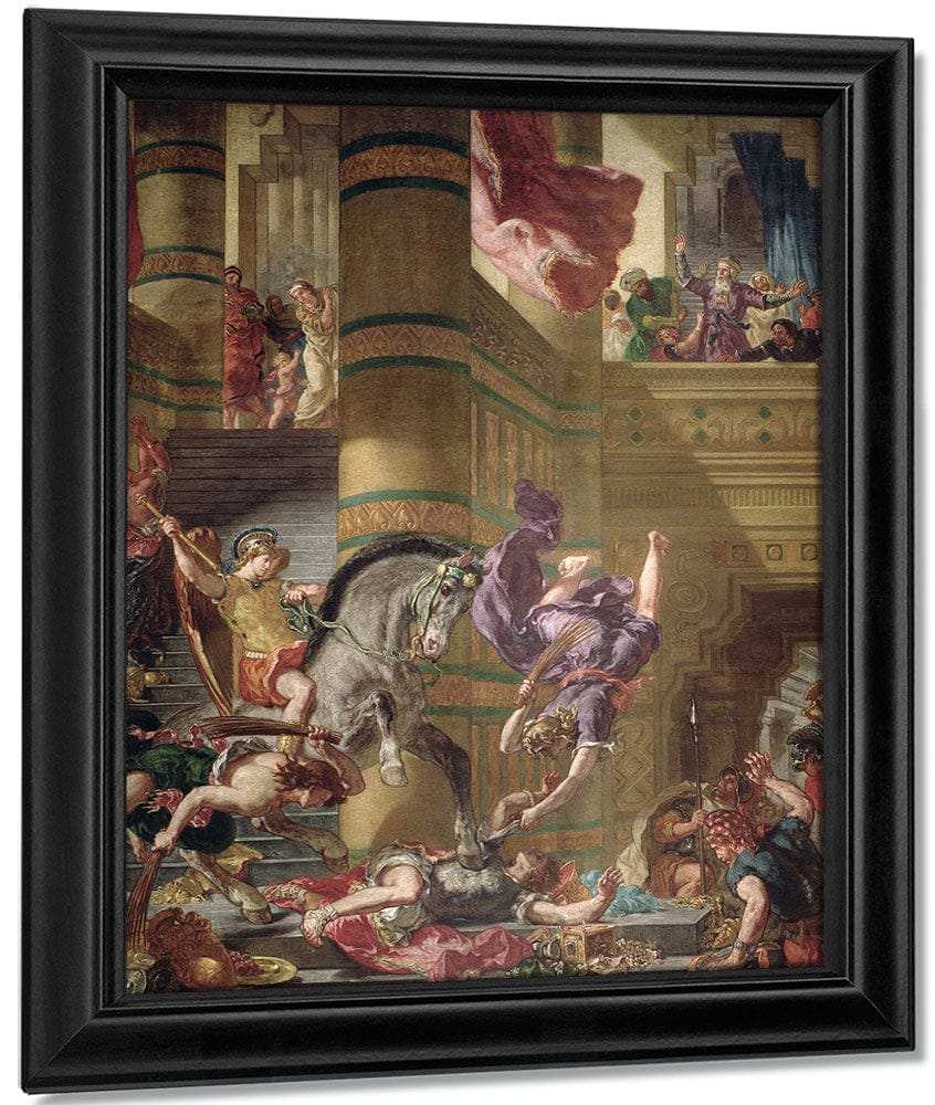 The Expulsion Of Heliodorus From The Temple By Ferdinand Victor Eugene Delacroix Fine Art Print
