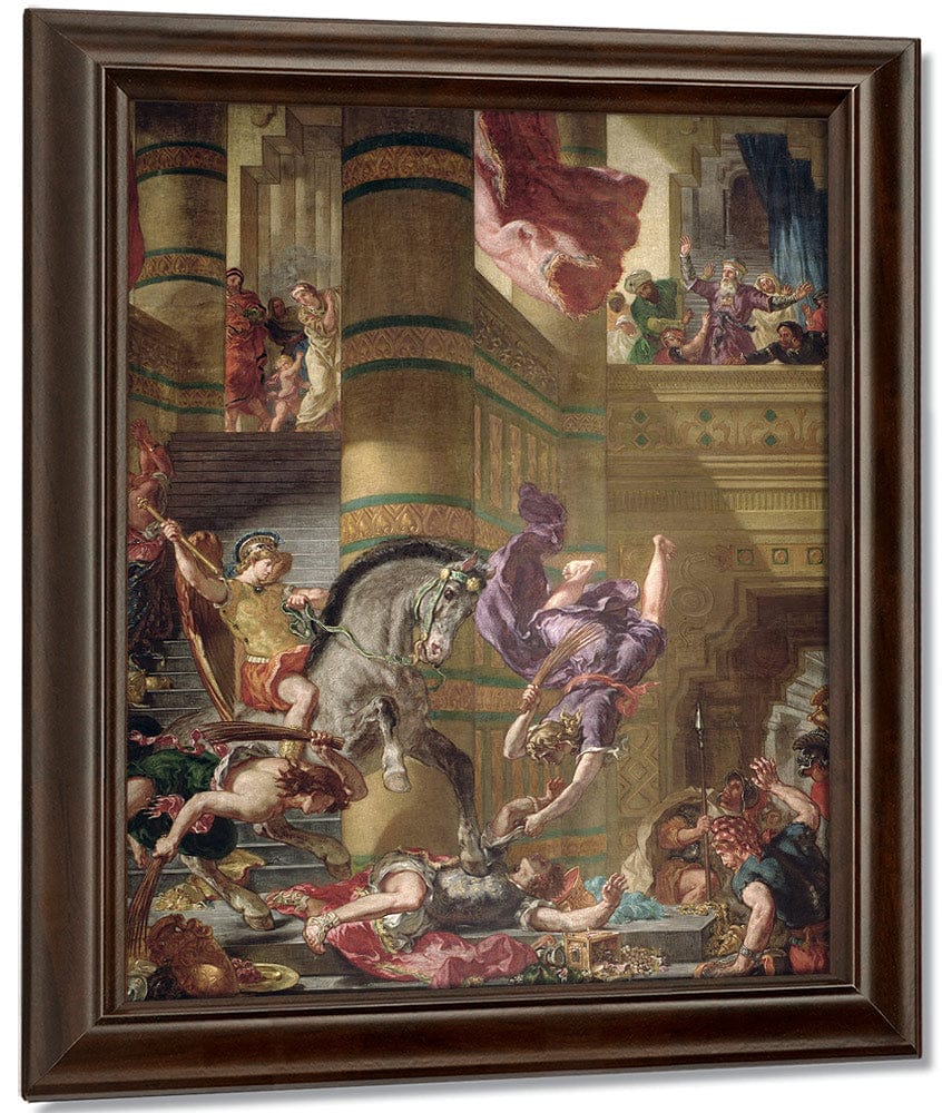 The Expulsion Of Heliodorus From The Temple By Ferdinand Victor Eugene Delacroix Fine Art Print