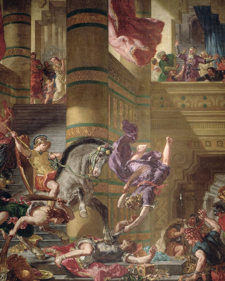 The Expulsion Of Heliodorus From The Temple By Ferdinand Victor Eugene Delacroix Fine Art Print