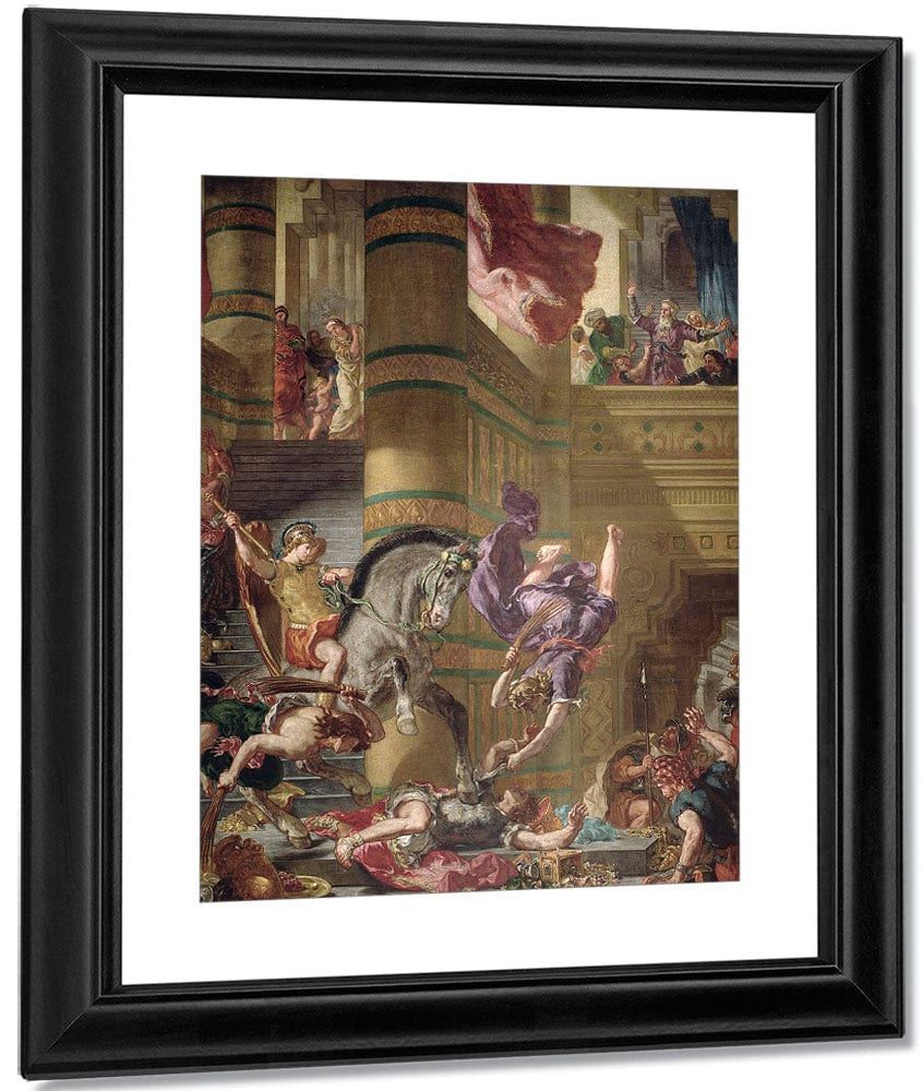 The Expulsion Of Heliodorus From The Temple By Ferdinand Victor Eugene Delacroix Fine Art Print