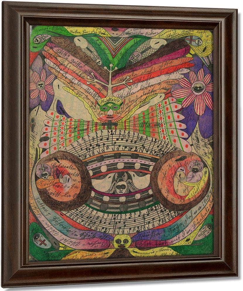 The Eyeglass Butterfly In India 1911 By Adolf Wolfli Fine Art Print