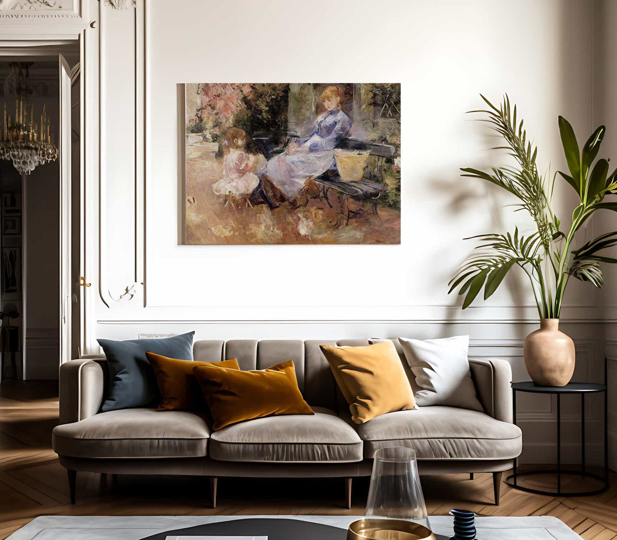 The Fable 1883 Oil On Canvas Private Collection By Berthe Morisot Fine Art Print