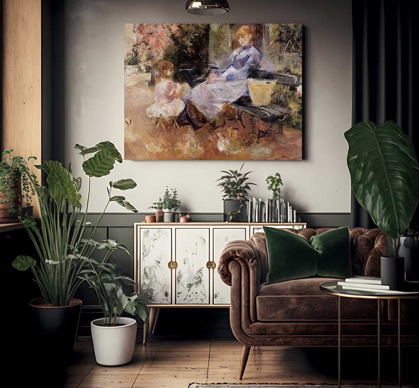 The Fable 1883 Oil On Canvas Private Collection By Berthe Morisot Fine Art Print