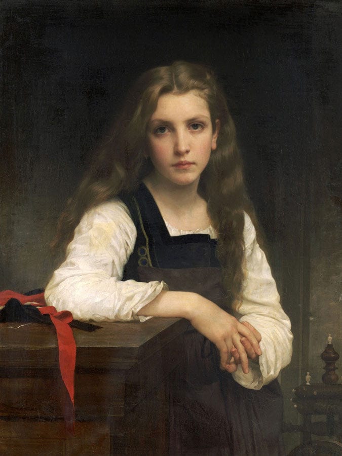 The Fair Spinner By William Adolphe Bouguereau Fine Art Print
