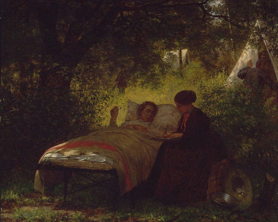 The Field Hospital By Eastman Johnson Fine Art Print