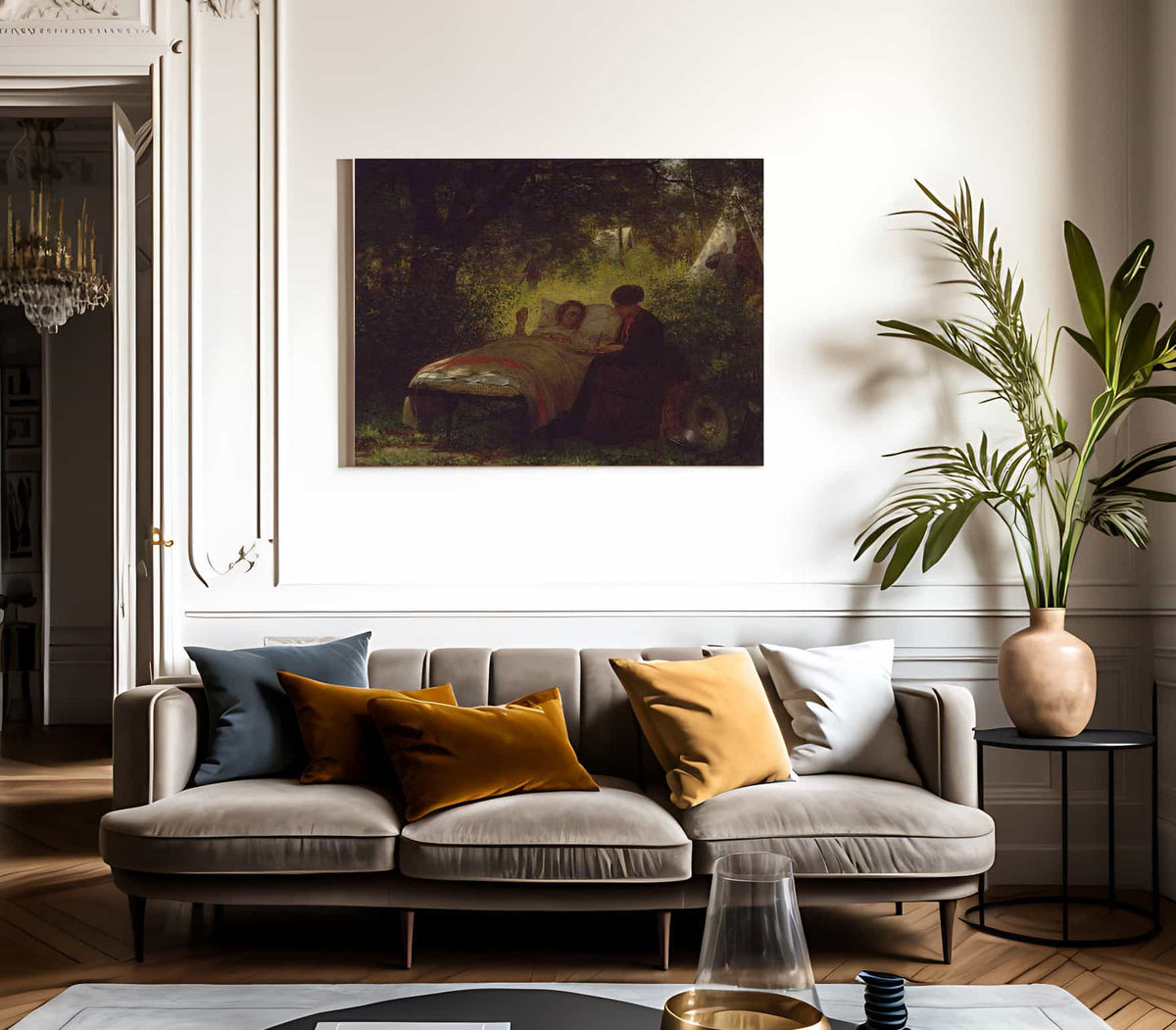 The Field Hospital By Eastman Johnson Fine Art Print